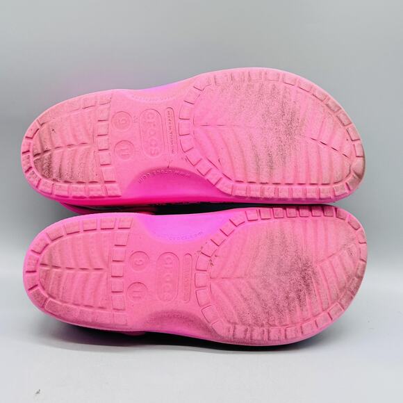 Crocs Shoes Womens 11 Pink Floral Classic Clog Mules Slip On Comfort Sandals - Picture 10 of 12
